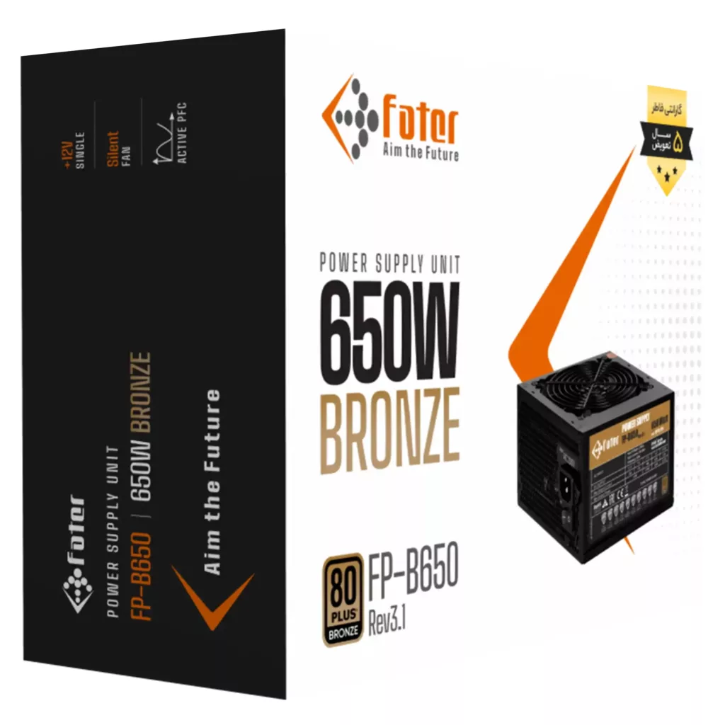 منبع تغذیه کامپیوتر 650 وات فاطر مدل FP-B650 80+ Bronze 650W