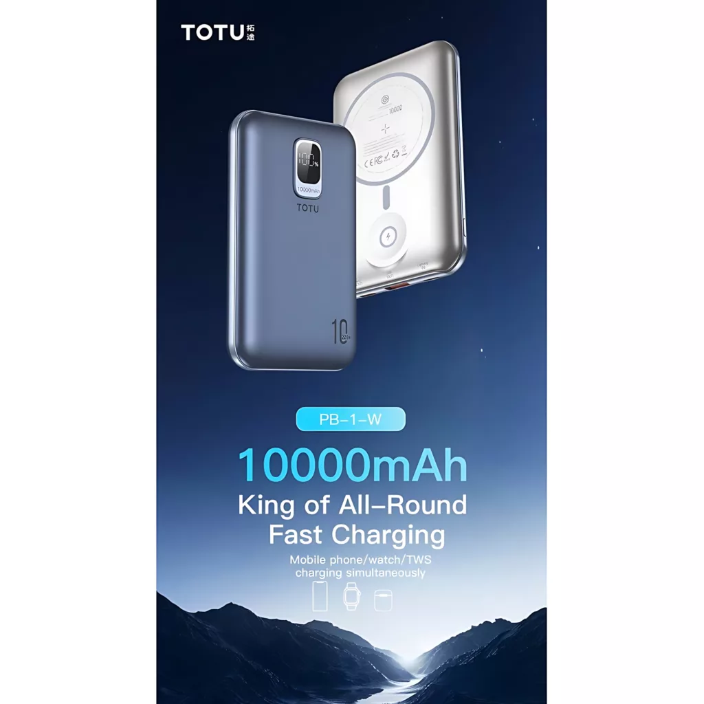 پاوربانک توتو مدل PB-1-W ظرفیت 10000 میلی آمپرساعت