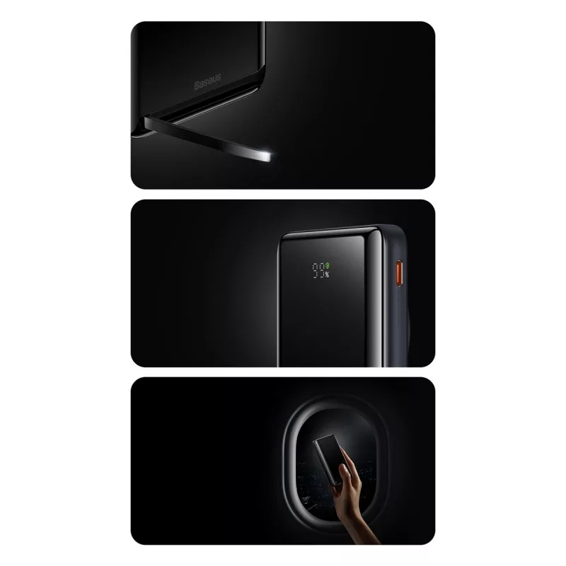 پاوربانک 20 وات بی‌سیم بیسوس مدل Magnetic Bracket ظرفیت 10000 میلی آمپر ساعت