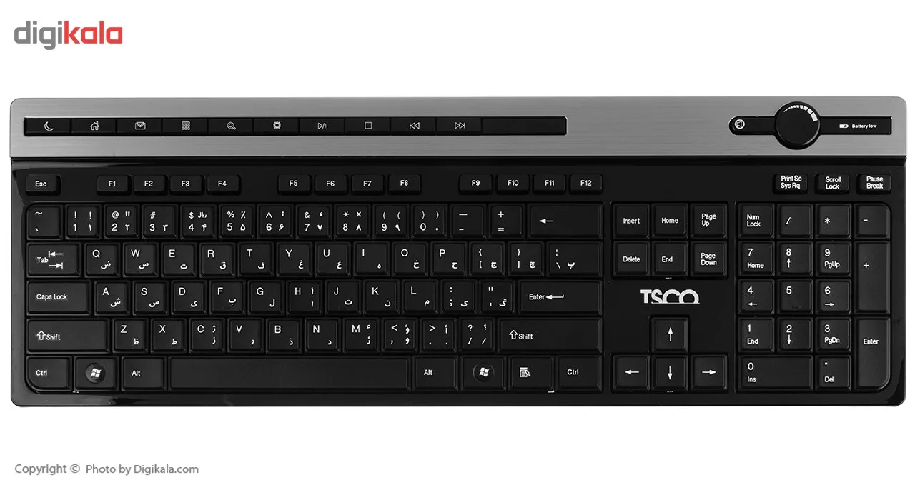کیبورد بی سیم تسکو مدل TKM7106W همراه با موس بی‌سیم