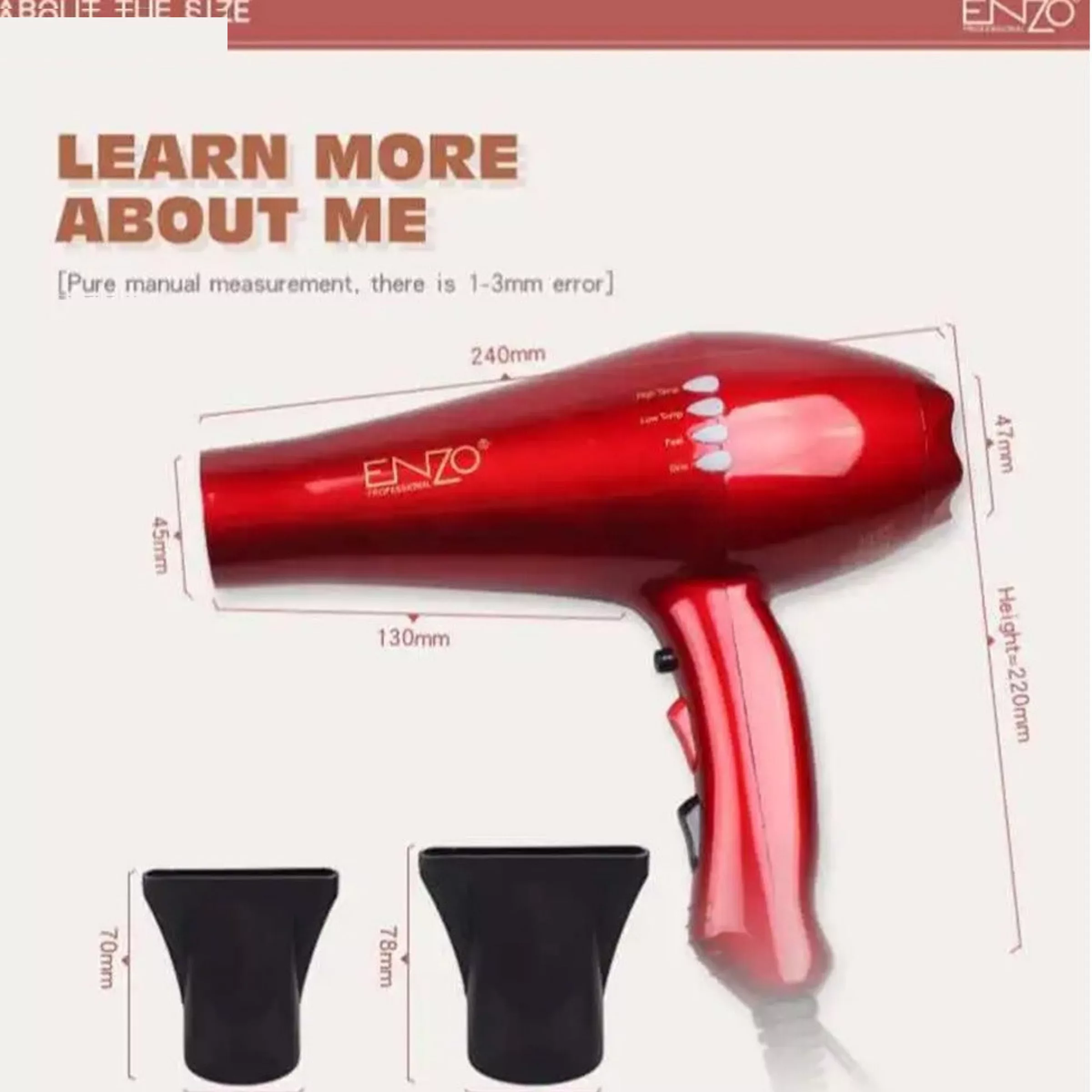 سشوار حرفه ای انزو پروفیشینال مدل en-8860