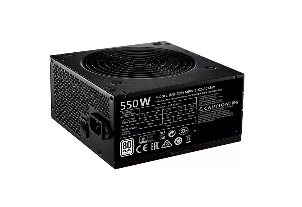 منبع تغذیه کامپیوتر کولر مستر مدل MWE white 550