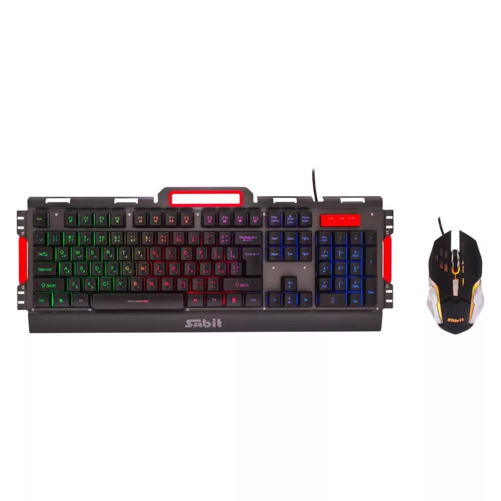 کیبورد گیمینک سابیت مدل GMK-5010 همراه با موس، Full-size، نورپردازی RGB