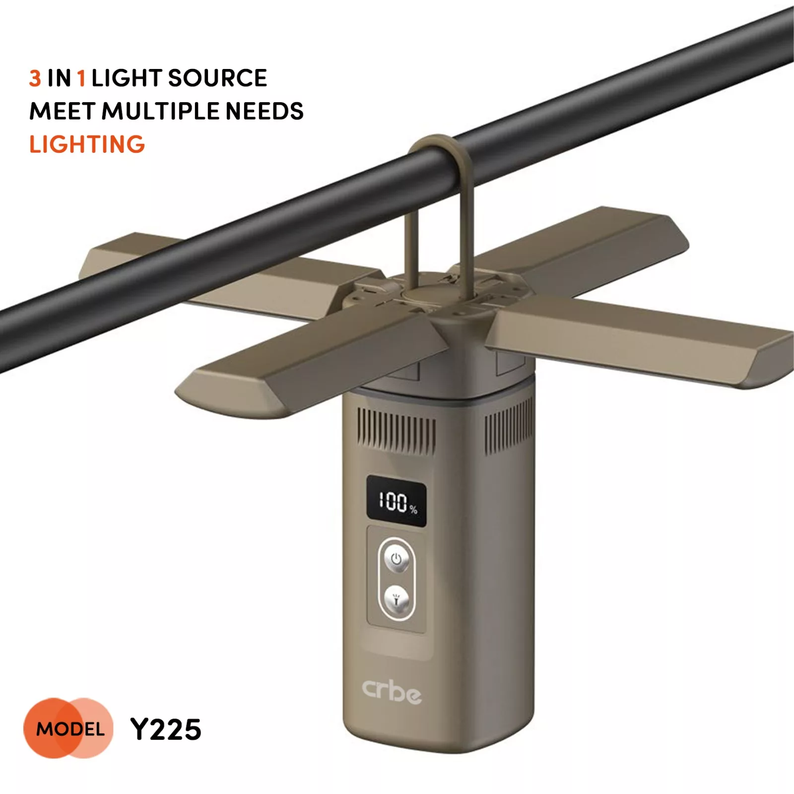 اسپیکر بلوتوثی قابل حمل کربی مدل Y225 POWERBANK&CAMPING LIGHT