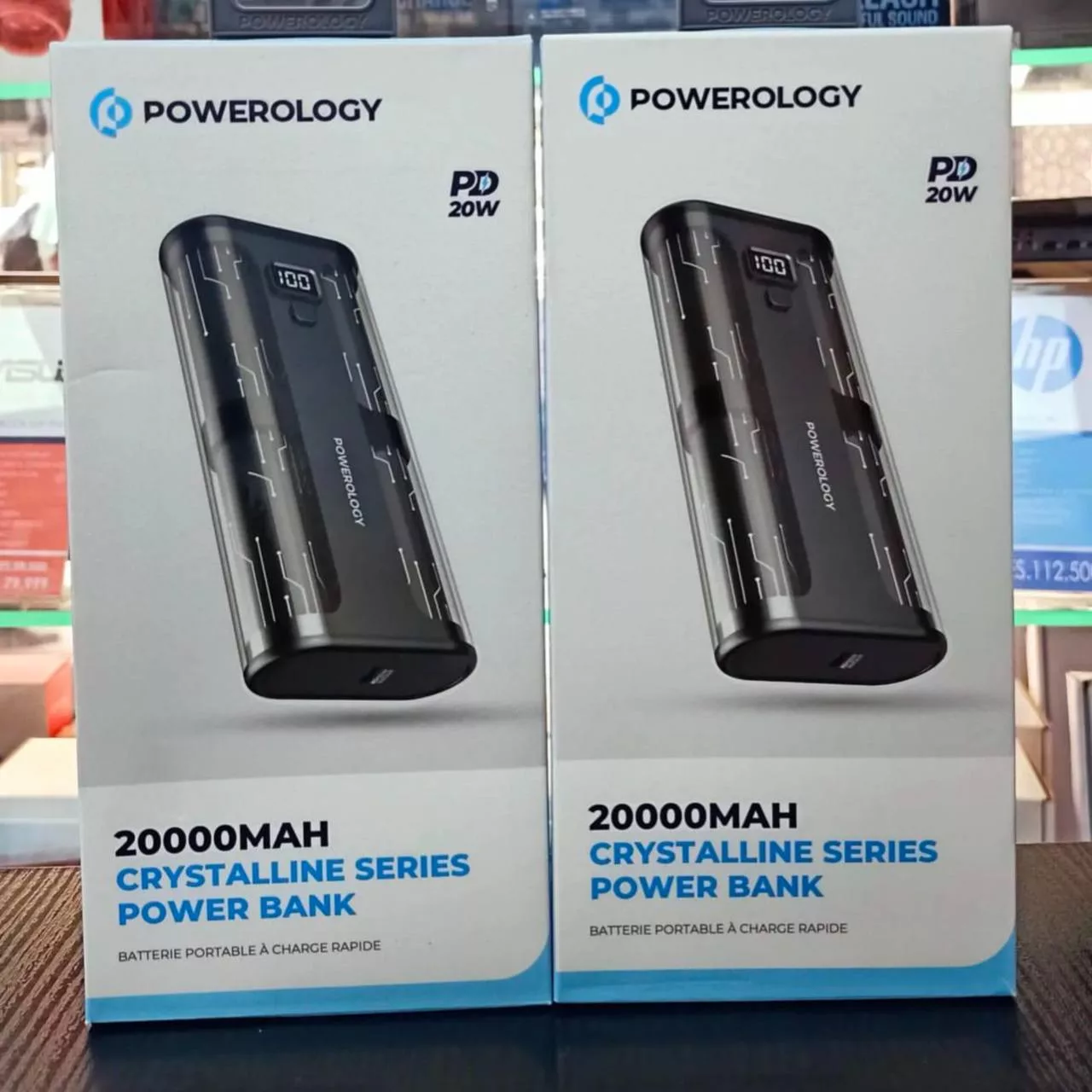 پاوربانک پاورلوژی مدل CRYSTALLINE ظرفیت 20000 میلی آمپر ساعت