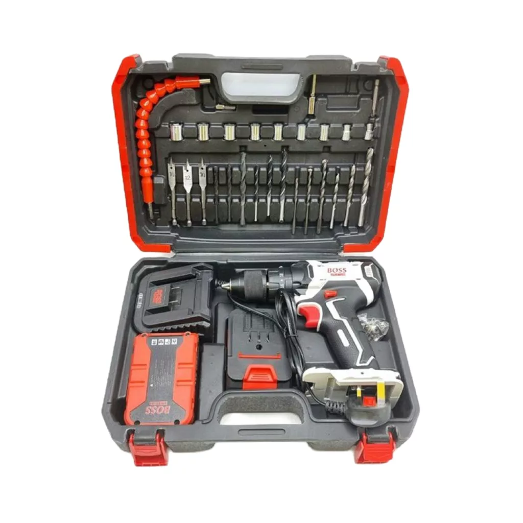 مجموعه 33 عددی دریل پیچ گوشتی شارژی چکشی باس مدل LIFE_STYLE