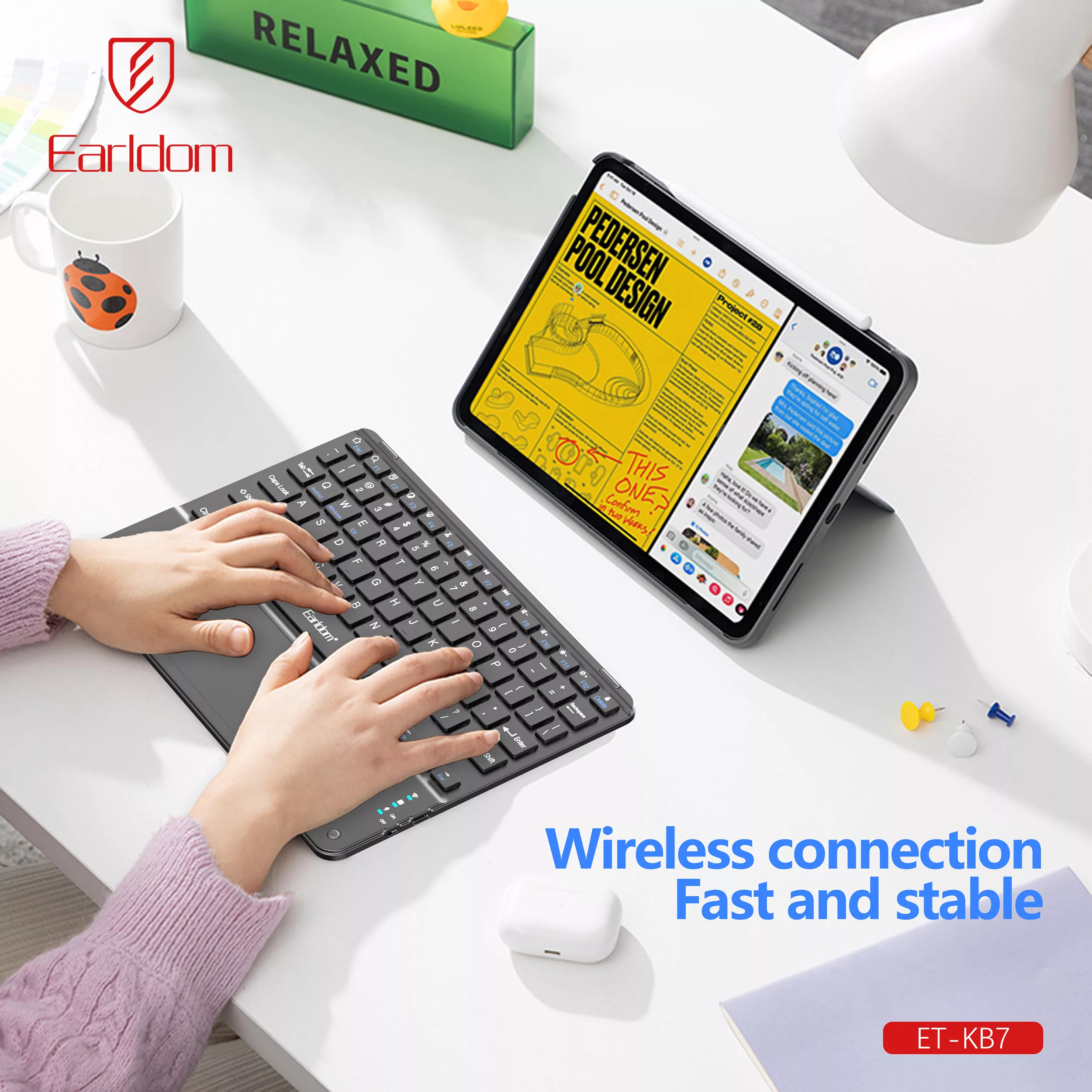 کیبورد بی سیم ارلدام مدل KB7