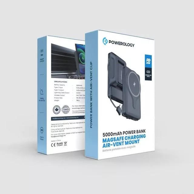 پاوربانک پاورولوژی مدل PPBCHA32TI ظرفیت 5000 میلی امپر ساعت