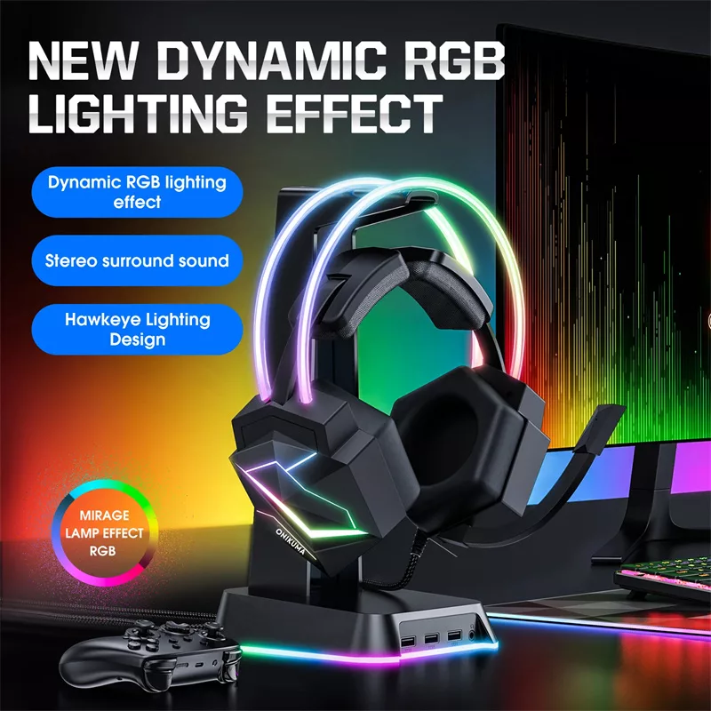 هدفون مخصوص بازی اونیکوما مدل X20 RGB-HEAD