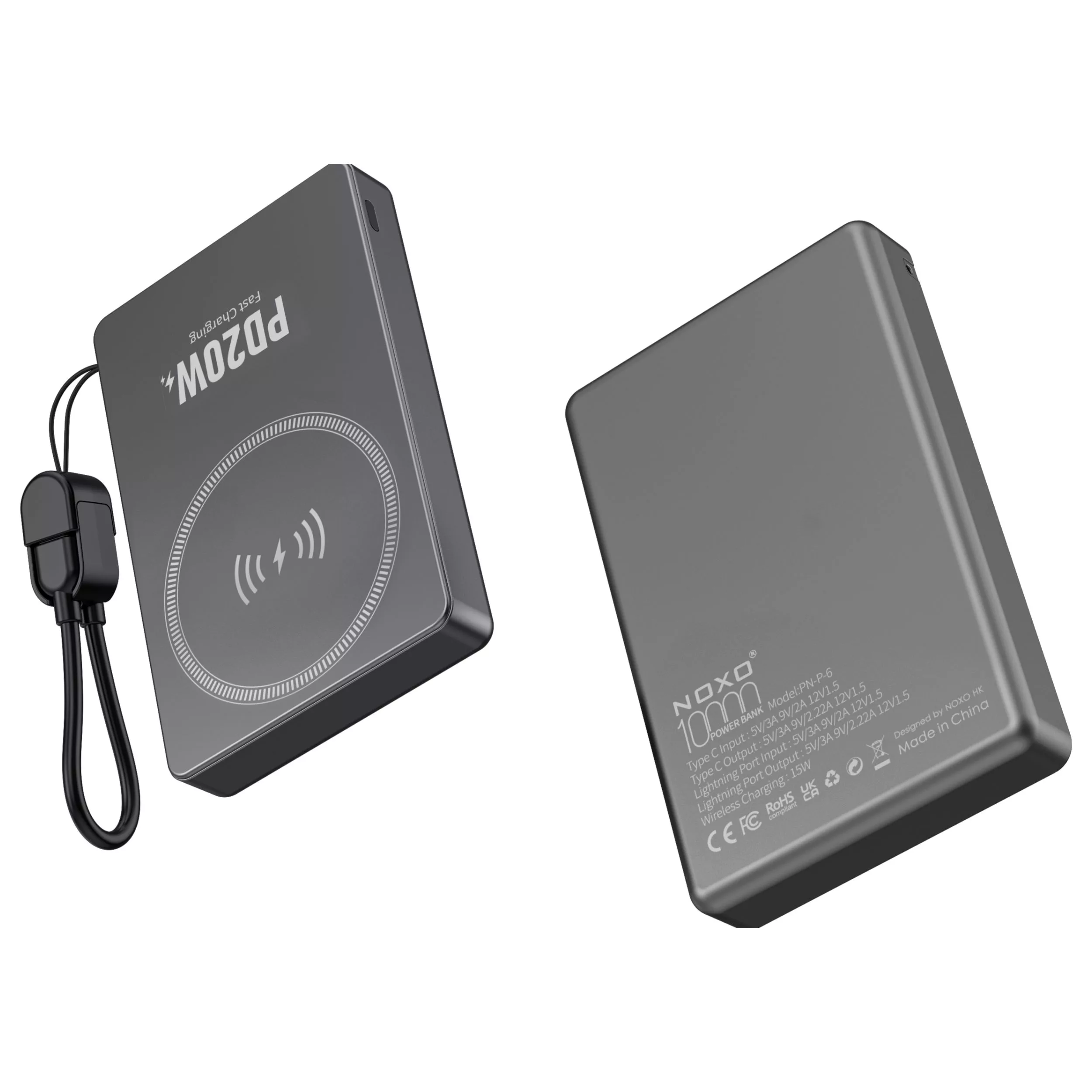 پاوربانک نوکسو مدل PN-P-6 ظرفیت 10 هزار میلی‌آمپر ساعت