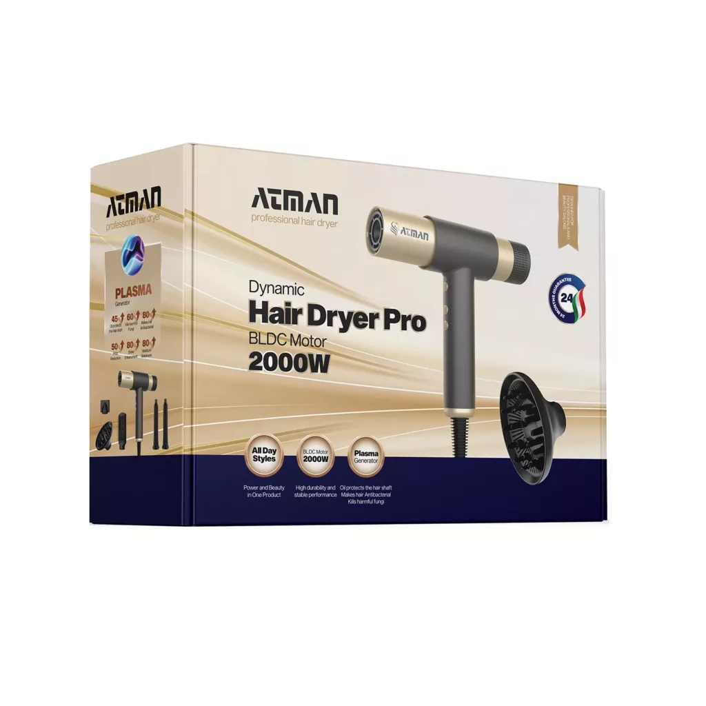 سشوار حرفه‌ای 2000 وات آتمن مدل BY-5915