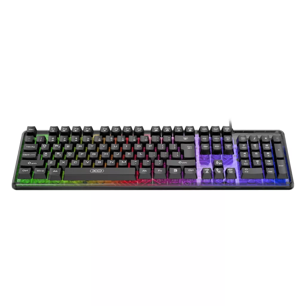 کیبورد گیمینگ ایکس او مدل KB-04، سوییچ ممبران، Full-size، نورپردازی LED RGB