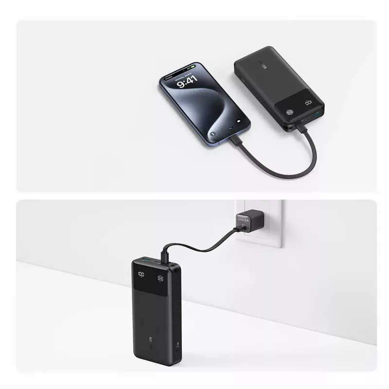 پاوربانک انکر مدل A1384 ظرفیت 20000 میلی آمپر ساعت به همراه کابل USB-C