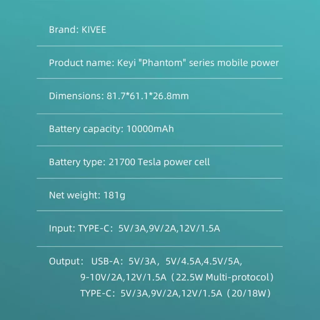 پاوربانک کووی مدل PT56 pro ظرفیت 10000 میلی آمپر ساعت