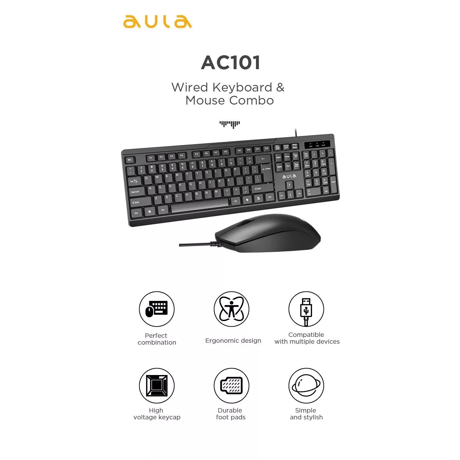 کیبورد و ماوس آئولا مدل ac101