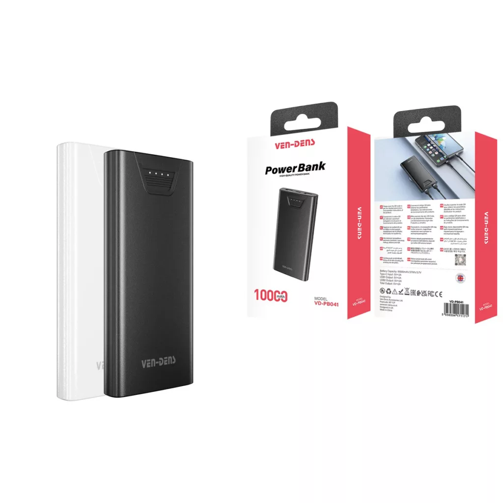 پاور بانک وندنس مدل VD-PB041 ظرفیت 10 هزار میلی آمپر ساعت