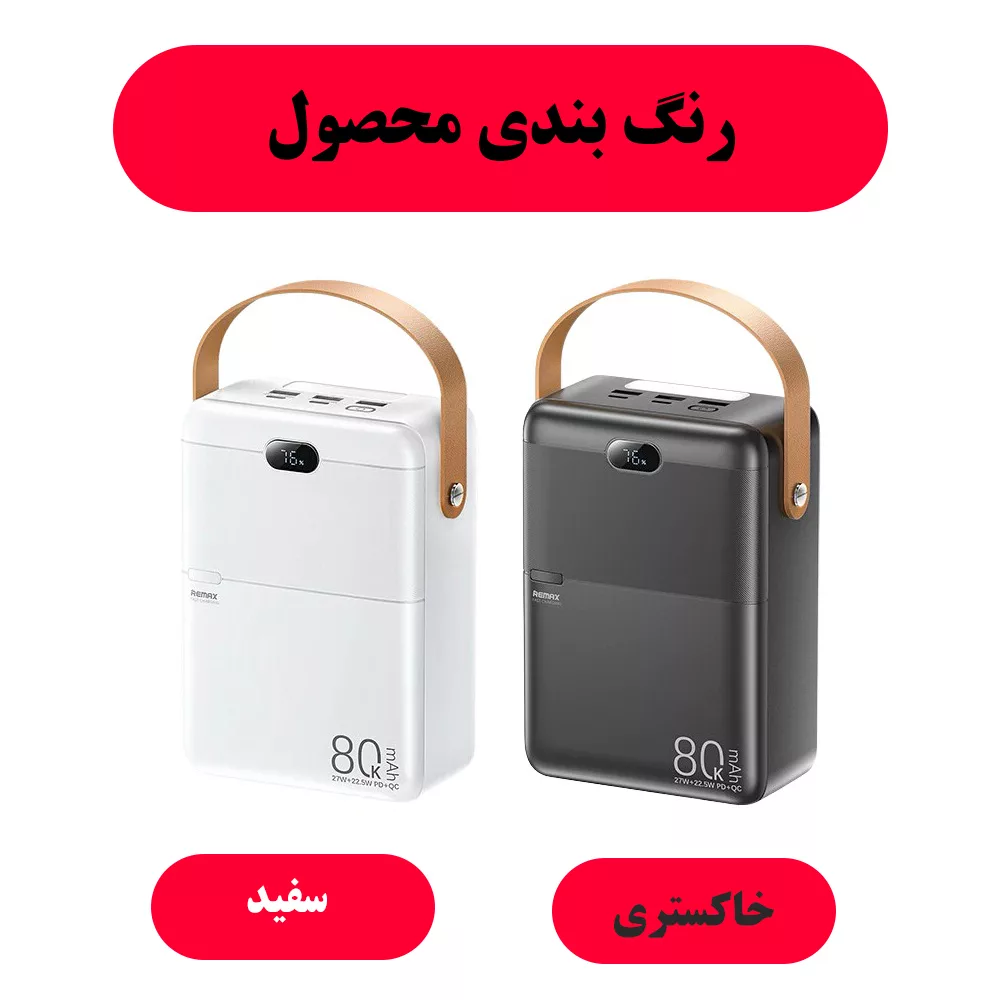 پاوربانک ریمکس مدل RPP-118 ظرفیت 80000 میلی آمپر ساعت