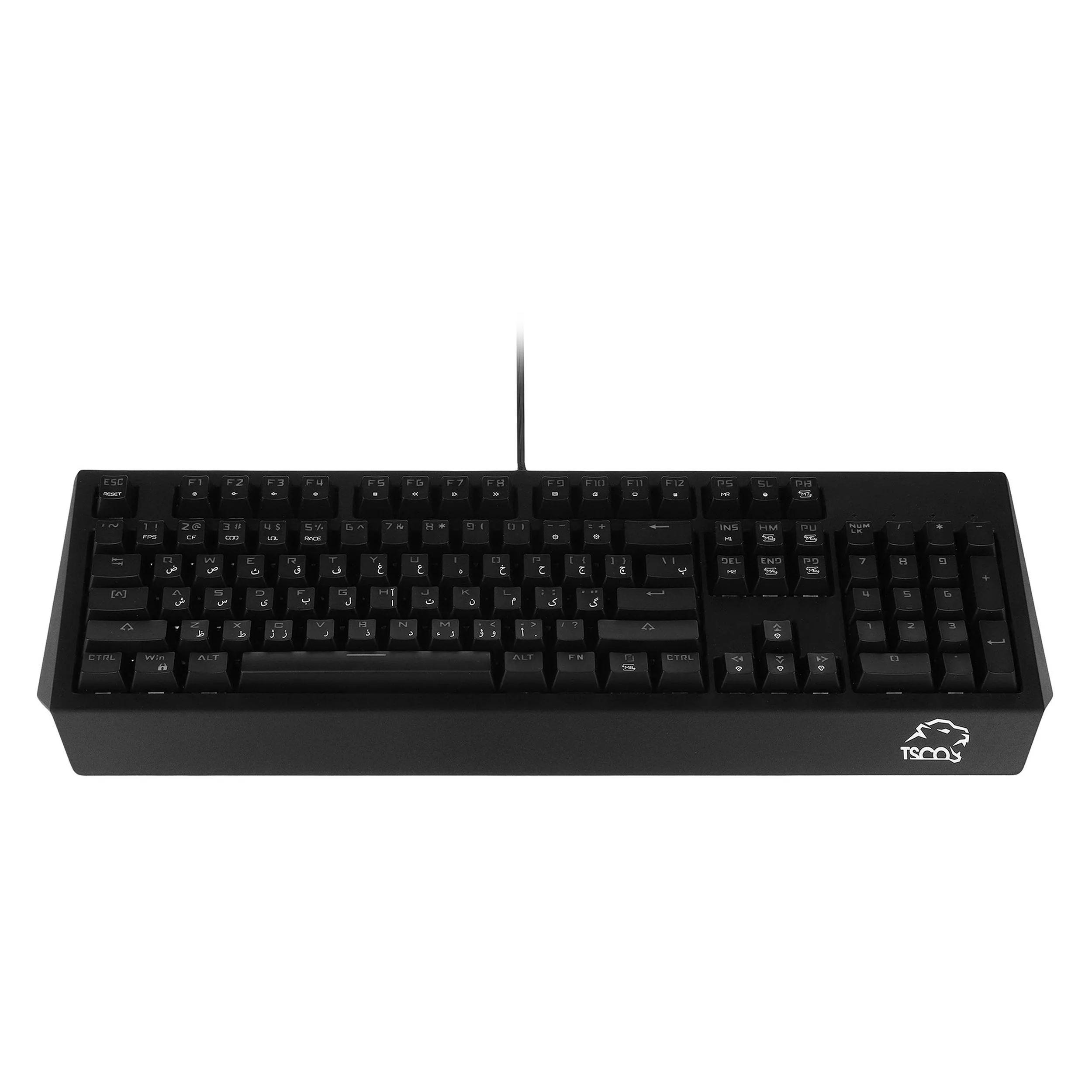 کیبورد مخصوص بازی تسکو مدل GK 8127، سوییچ مکانیکال قهوه ای، Full-Size، نورپردازی RGB