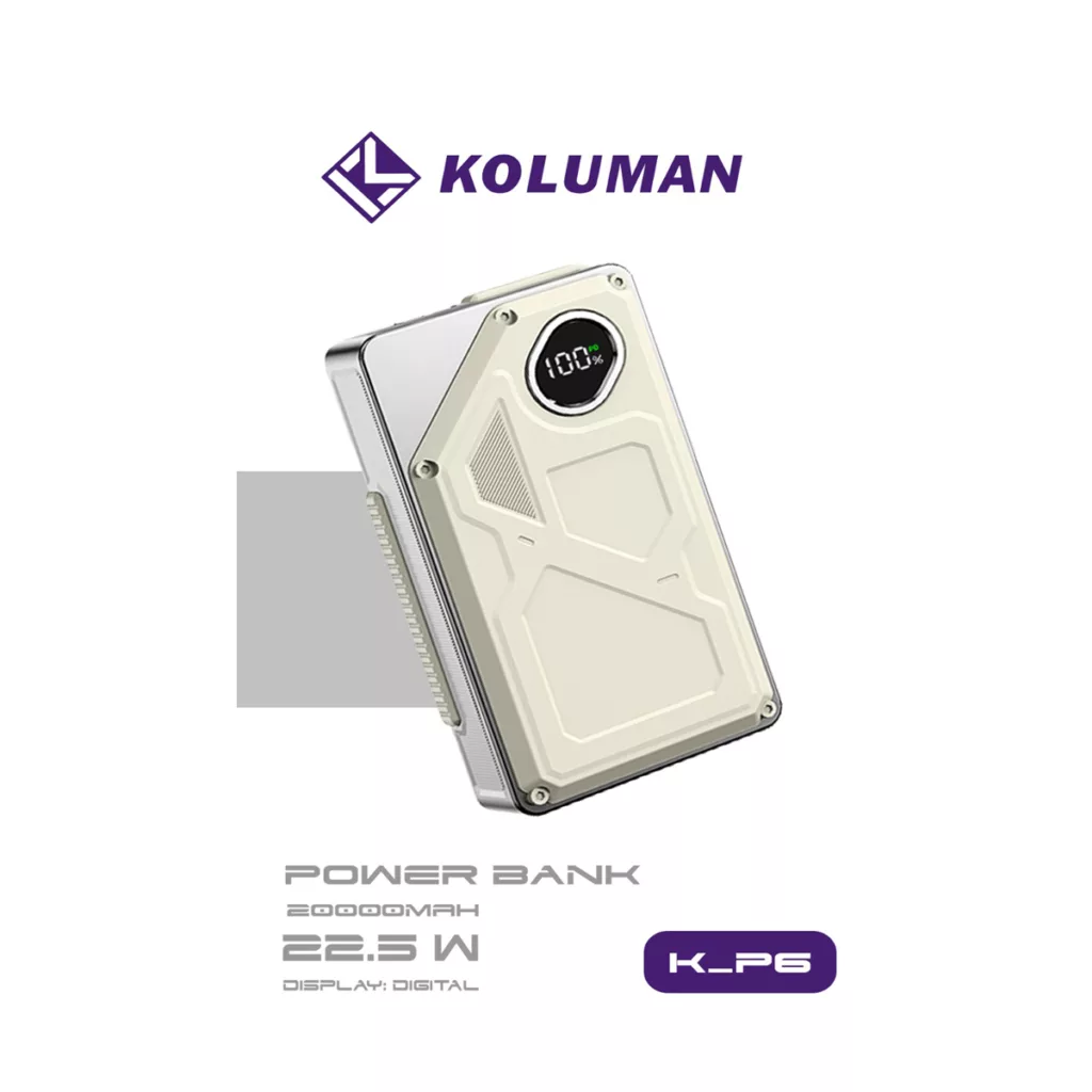 پاوربانک کلومن مدل K-P6 DISPLAY LED ظرفیت 20000 میلی آمپر ساعت
