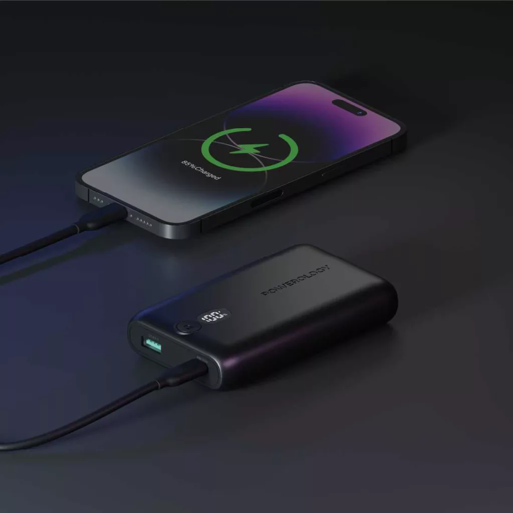 پاوربانک پاورولوجی مدل onyx PPBCHA18 ظرفیت 10050 میلی آمپر ساعت