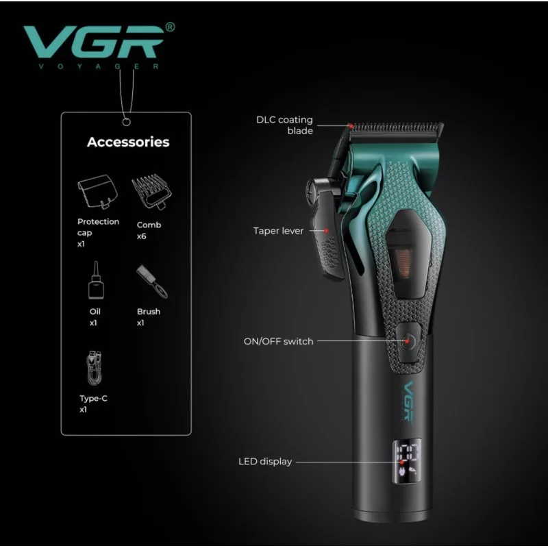 ماشین اصلاح موی سر و صورت شارژی وی جی آر مدل  V-271