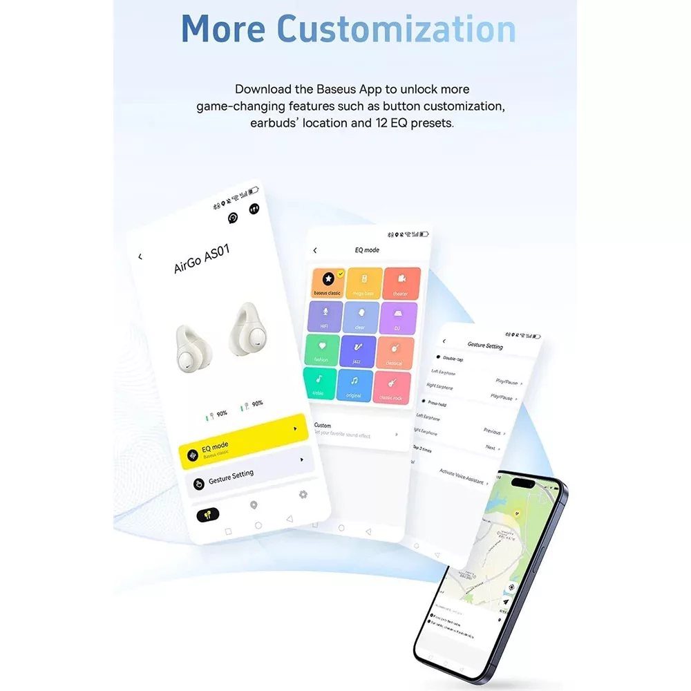 هدفون بلوتوثی باسئوس مدل AirGo AS01 OPEN Ear TWS