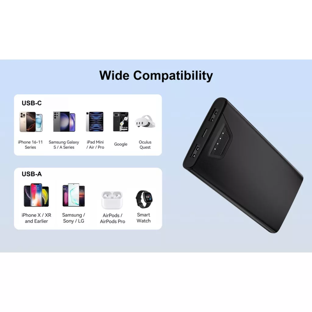 پاور بانک وندنس مدل VD-PB041 ظرفیت 10 هزار میلی آمپر ساعت