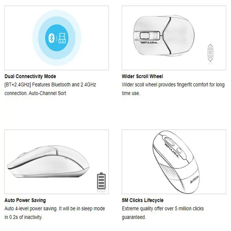 ماوس بی سیم ای فورتک مدل F_B_12_S_SILENT