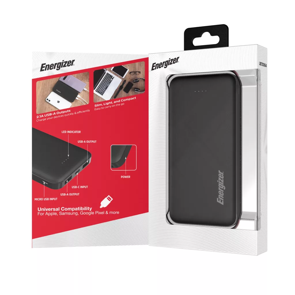 پاوربانک انرجایزر مدل UE10064 ظرفیت 10000 میلی آمپر ساعت