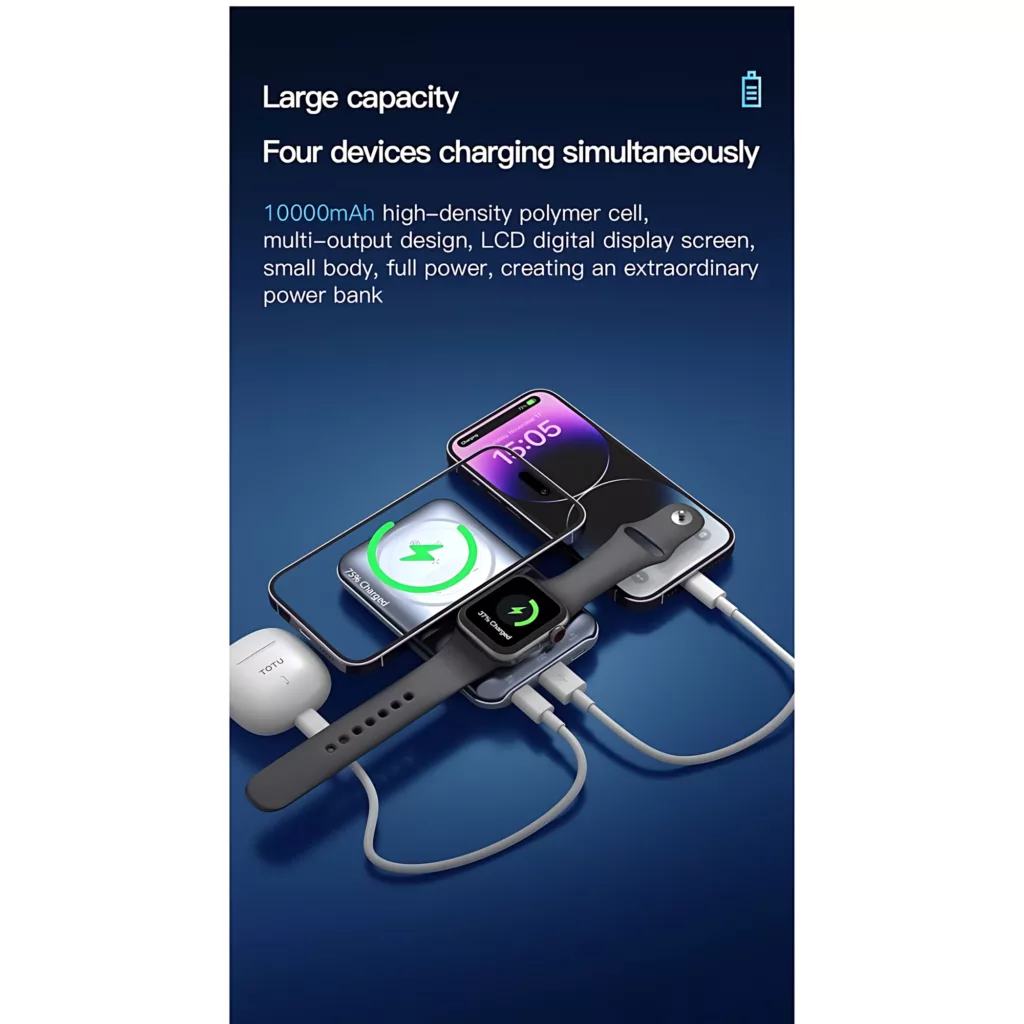 پاوربانک توتو مدل PB-1-W ظرفیت 10000 میلی آمپرساعت