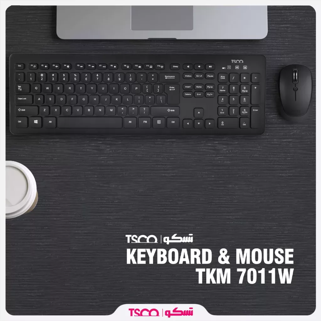 کیبورد و ماوس بی سیم تسکو مدل TKM 7011W سوییچ ممبران ، Full Size