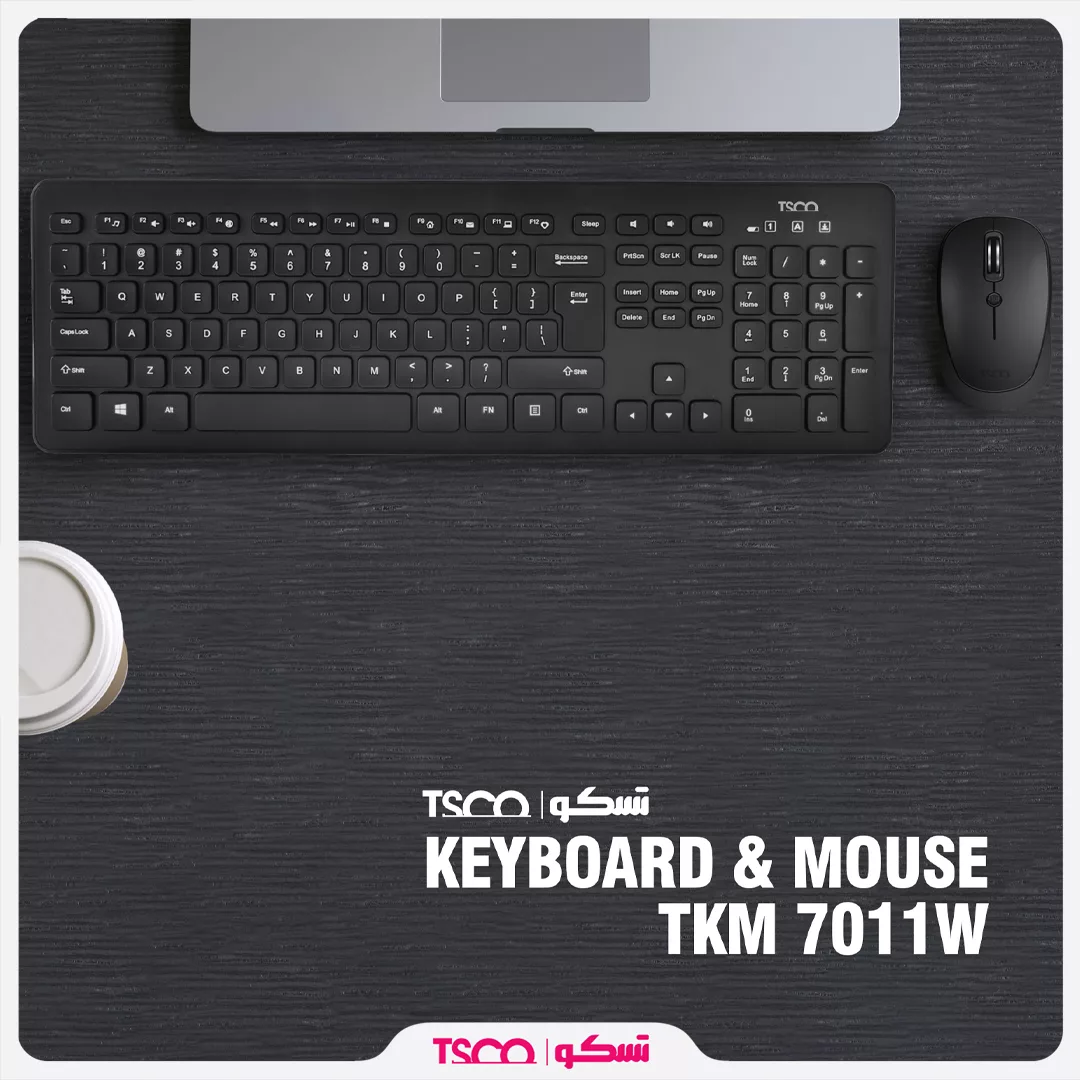 کیبورد و ماوس بی سیم تسکو مدل TKM 7011W سوییچ ممبران ، Full Size