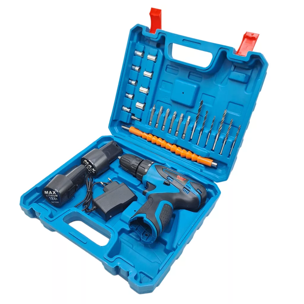 مجموعه 28 عددی دریل پیچ گوشتی شارژی سه نظام 10 اتوماتیک 18 ولت باس مدل LIFE _ STYLE کد 2