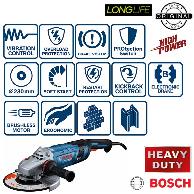 فرز 230 میلیمتری 2800 وات بوش مدل GWS 30-230 B Professional
