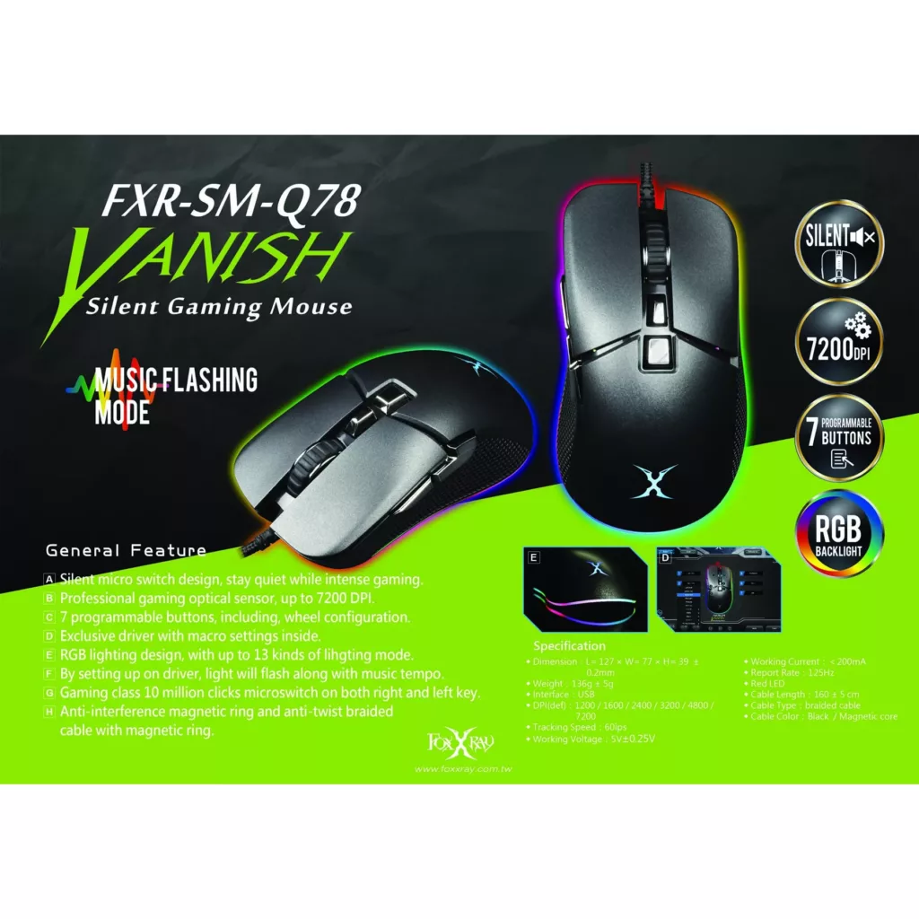 ماوس گیمینگ فاکس ری مدل FXR-SM-Q78