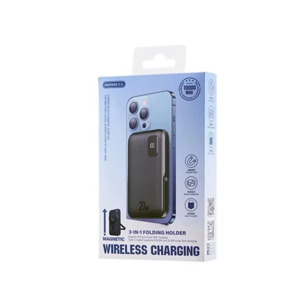 پاوربانک مگنتیک وایرلس ریمکس مدل rp695 ظرفیت 10000 میلی آمپر ساعت