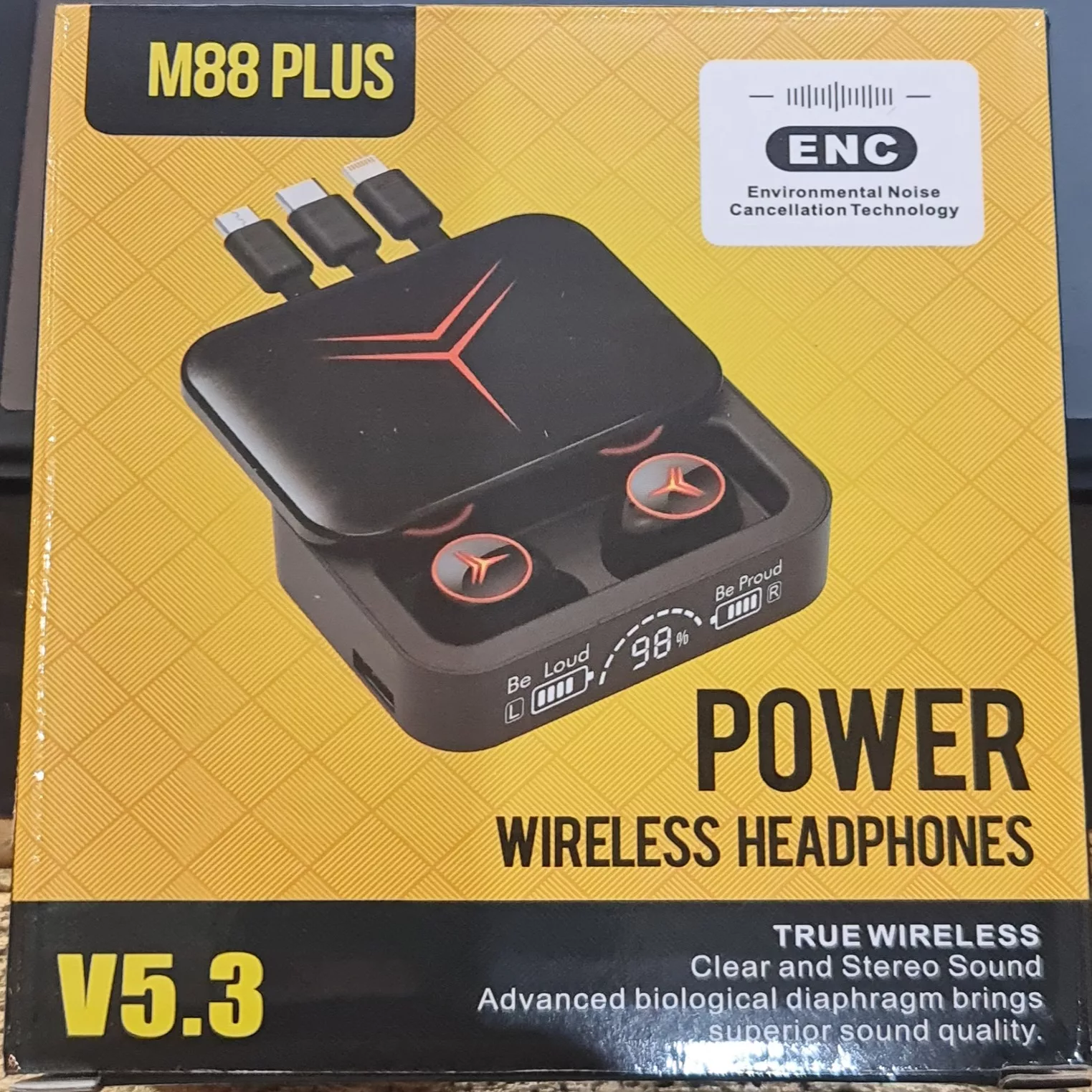 هدست بلوتوثی مدل m88 plus v5.3 enc