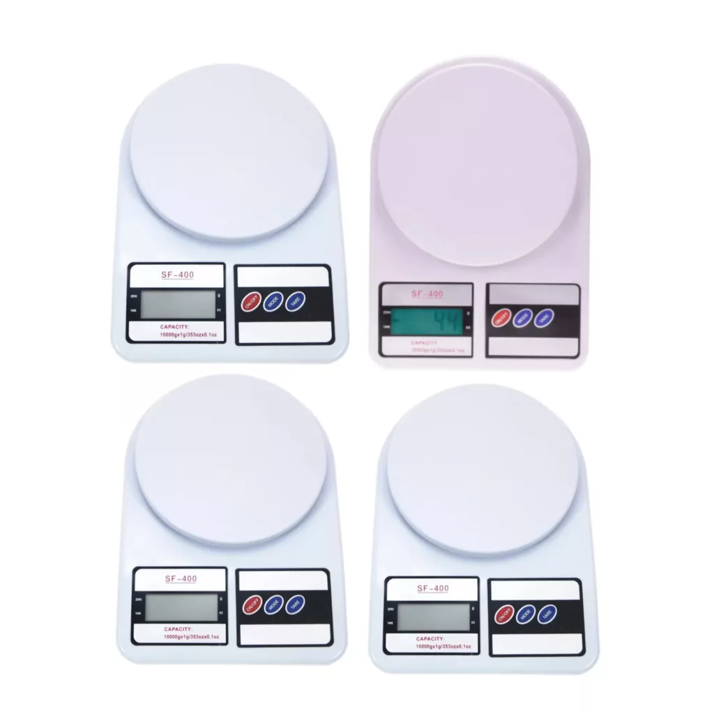 ترازو آشپزخانه دیجیتال مدل چراغ دار 4 حداکثر ظرفیت قابل اندازه‌گیری 10 کیلوگرم با دقت اندازه‌گیری 1 گرم