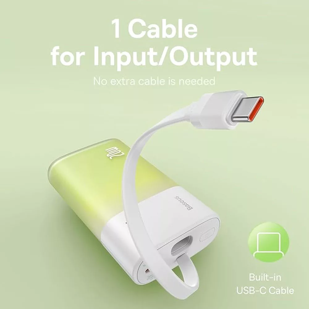 پاوربانک 20 وات باسئوس مدل PPKDC05I ظرفیت 5200 میلیآمپرساعت