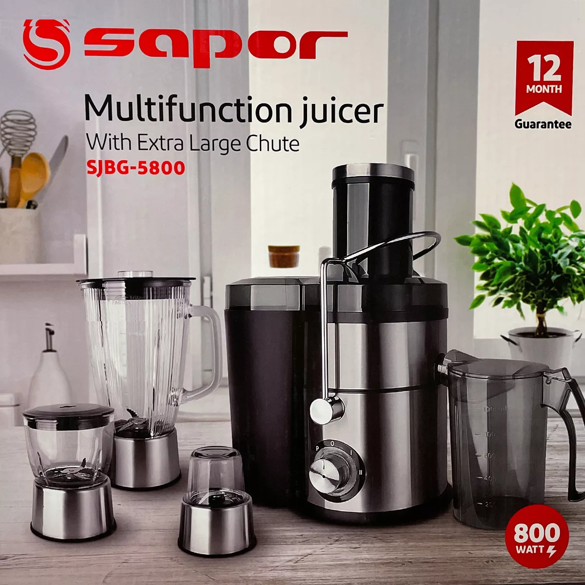 آبميوه گيري 4 كاره ساپر مدل SJBG-5800