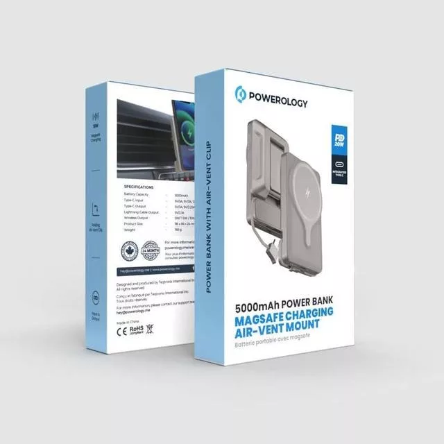 پاوربانک پاورولوژی مدل PPBCHA32TI ظرفیت 5000 میلی امپر ساعت