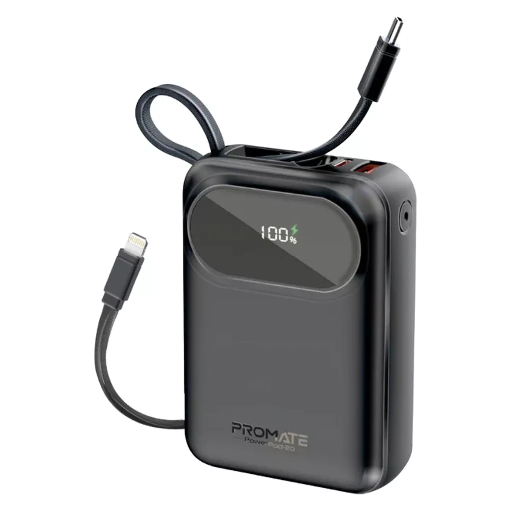 پاوربانک پرومیت مدل POWERPOD-20.BLK ظرفیت 20000 میلی‌آمپرساعت