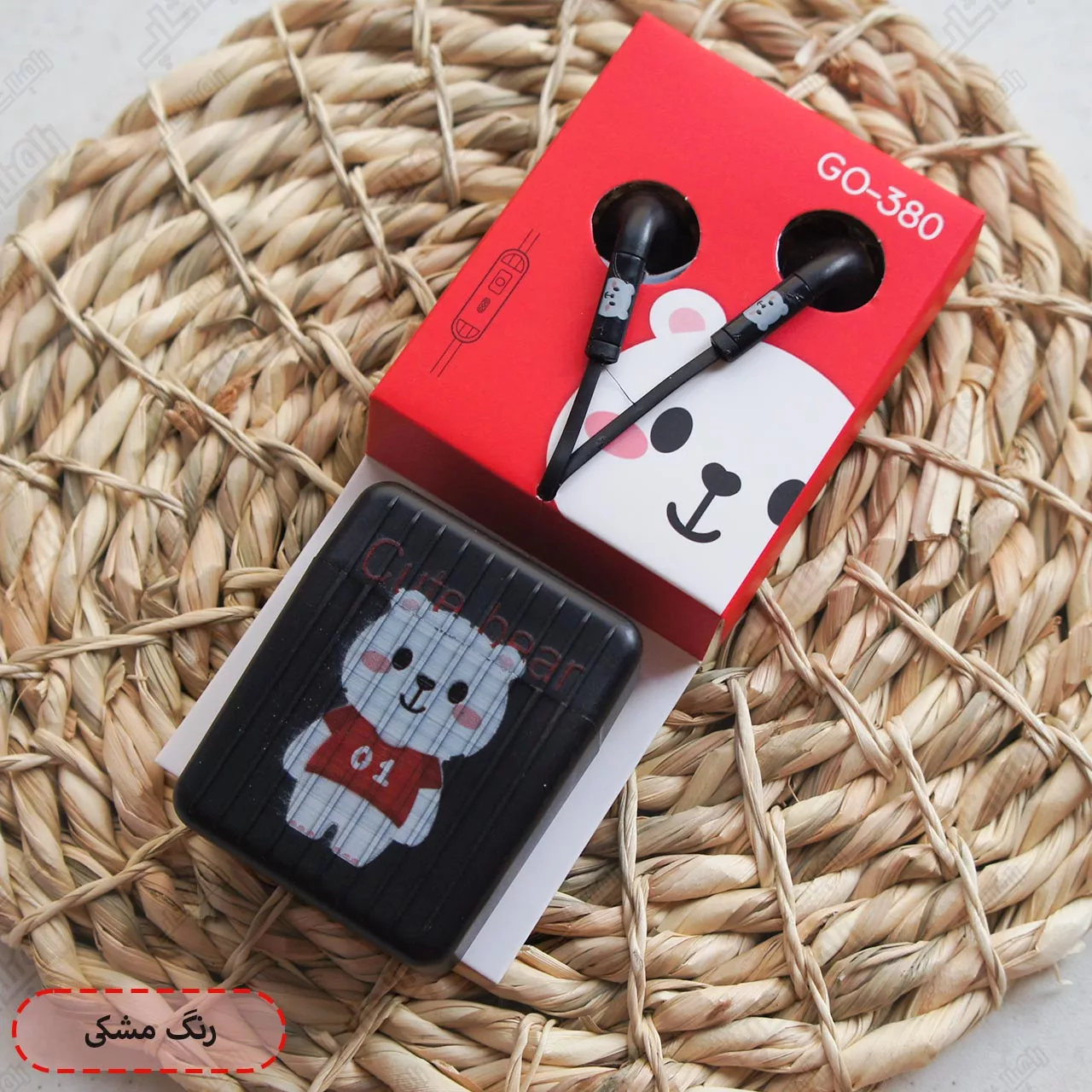 هندزفری طرح فانتزی گربه مدل GO-380 به همراه کیف هندزفری