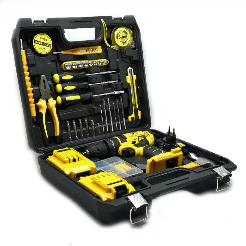 مجموعه 100 عددی دریل پیچ گوشتی شارژی چکشی بوزیل مدل BOZ-04-100PCS