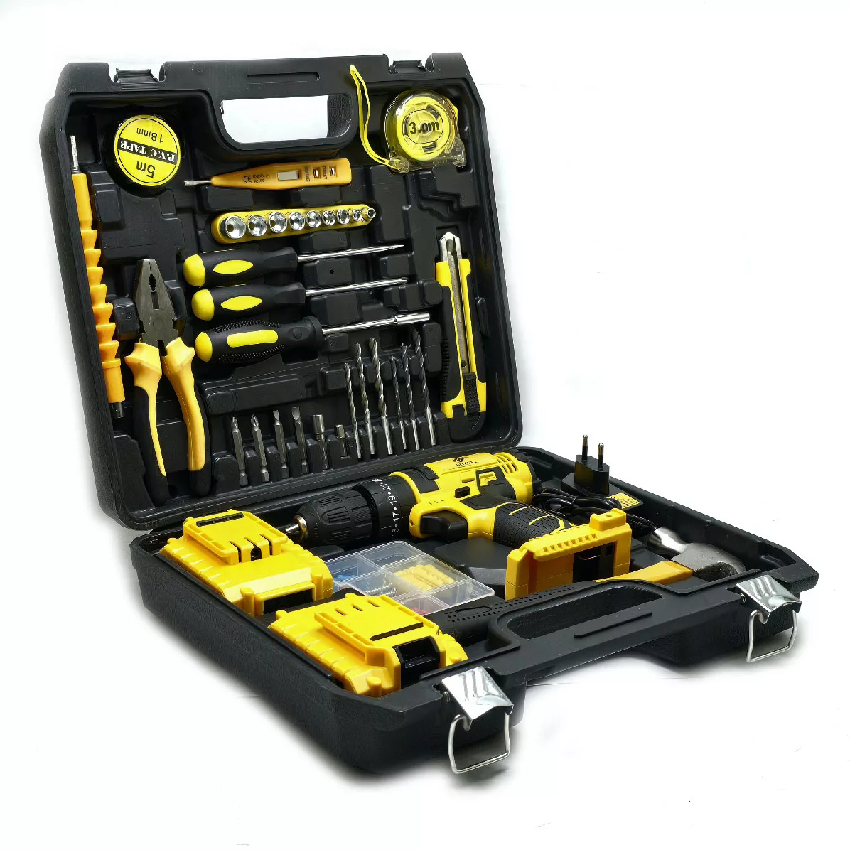 مجموعه 100 عددی دریل پیچ گوشتی شارژی چکشی بوزیل مدل BOZ-04-100PCS