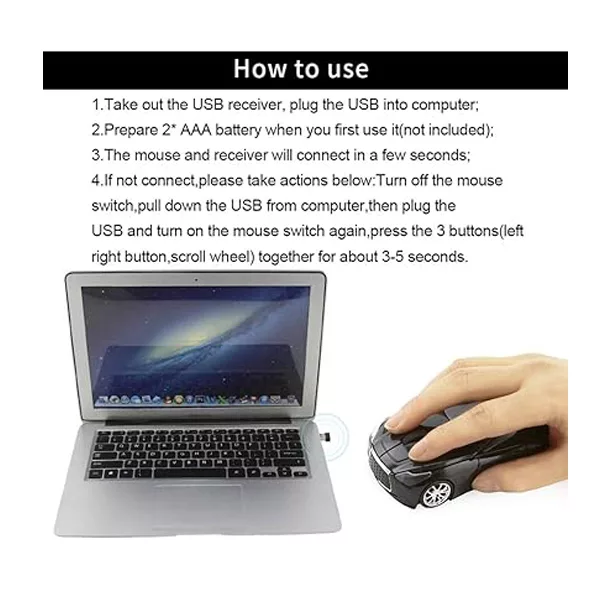 ماوس بی سیم مخصوص بازی طرح ماشین