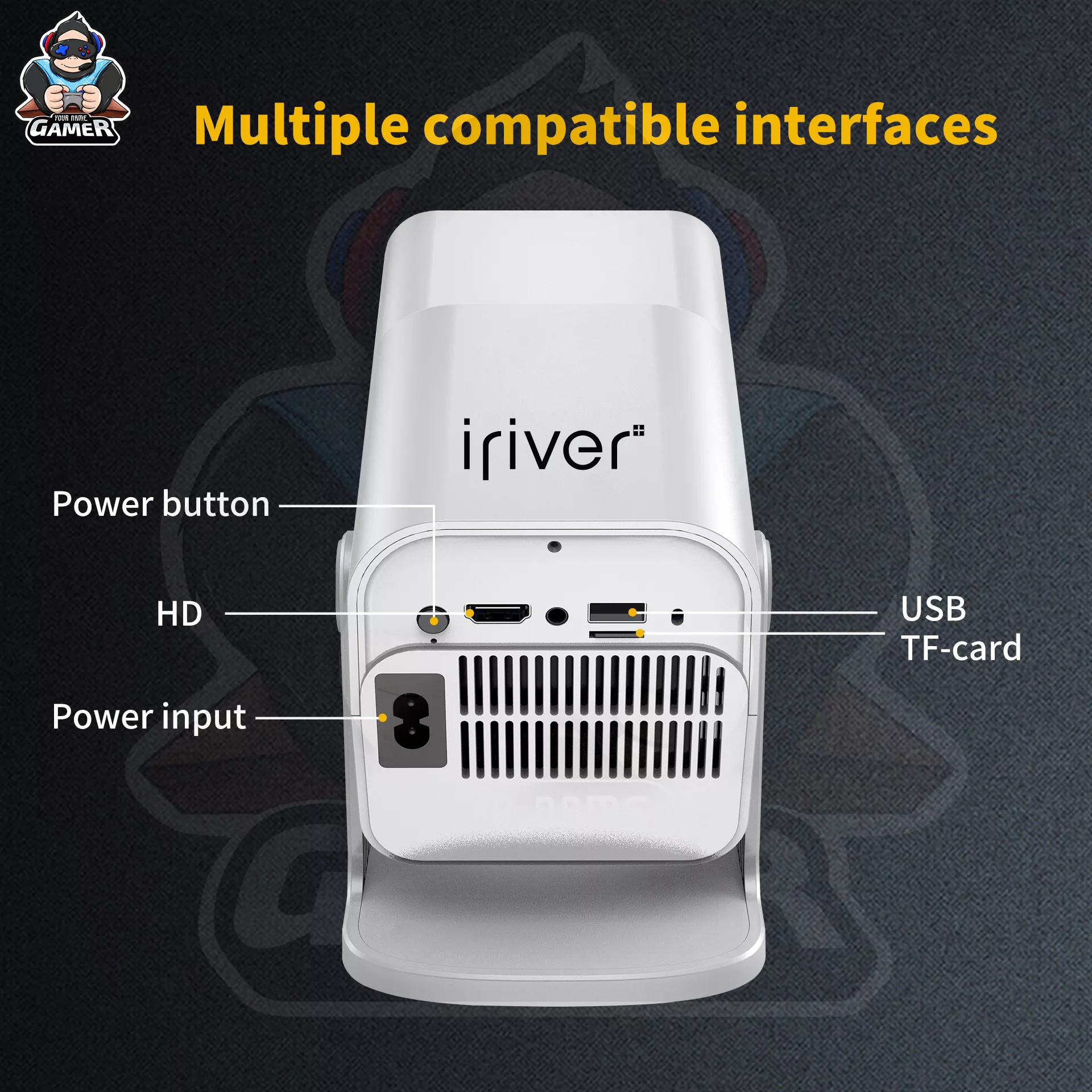 مینی ویدئو پروژکتور آیریور مدل HCS350 PRO به همراه دسته بازی