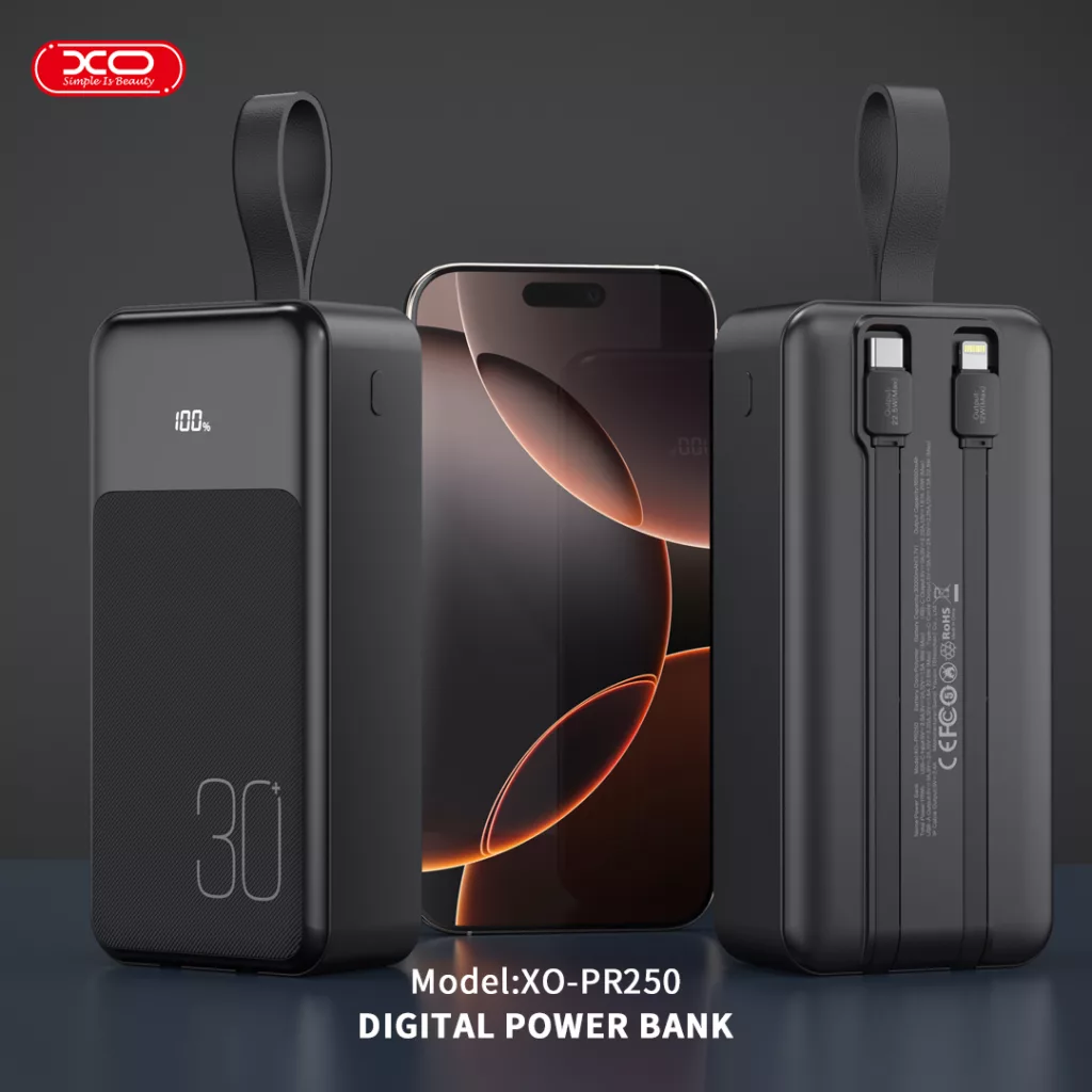پاوربانک ایکس او مدل PR250 ظرفیت 30000 میلی آمپر ساعت