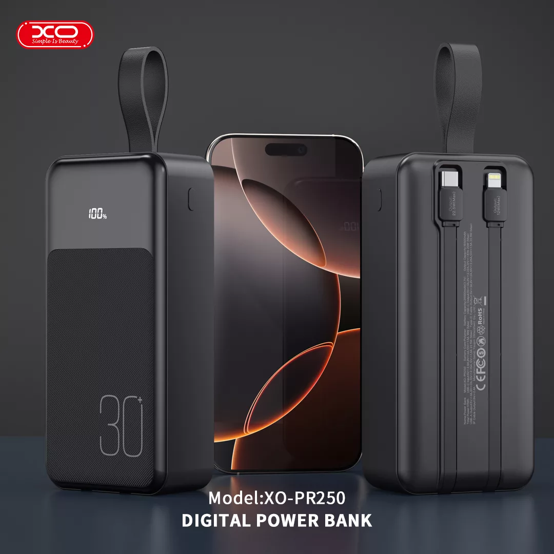 پاوربانک ایکس او مدل PR250 ظرفیت 30000 میلی آمپر ساعت