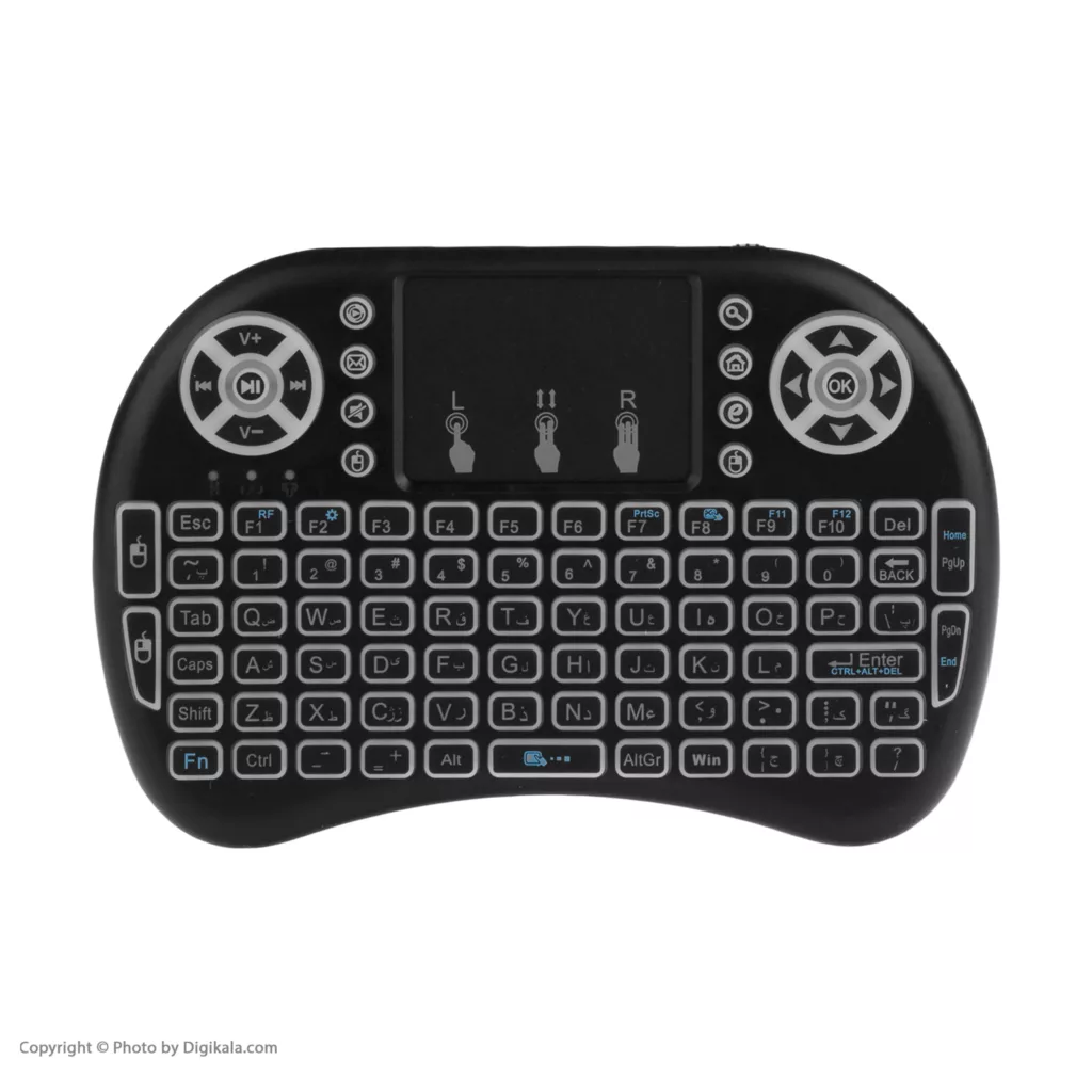 مینی کیبورد بی‌سیم همراه با تاچ‌پد مدل 08RF/2.2 Persian